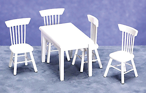 5 pc Table and Chair Set, White